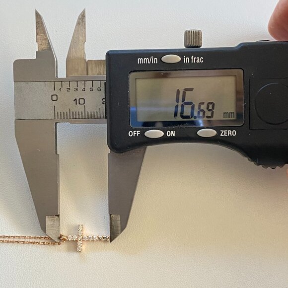 FAC NWT Crystal Rose Gold Tone Delicate Cross Necklace - Picture 5 of 7